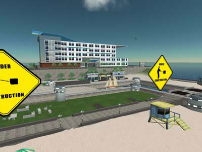 L'hôtel virtuel Starwood, en construction dans Second Life