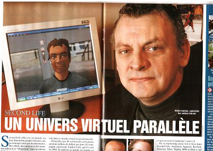 Michel Leblanc dans le magazine Dernière Heure, sur Second Life
