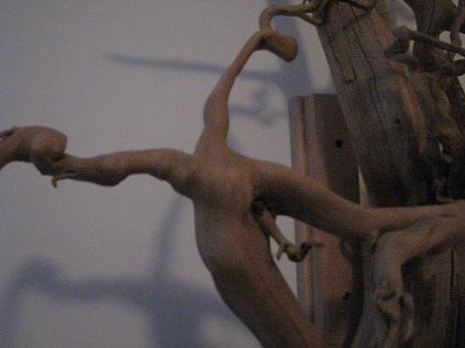 Sculpture de racine Les Danseuses, détail 3