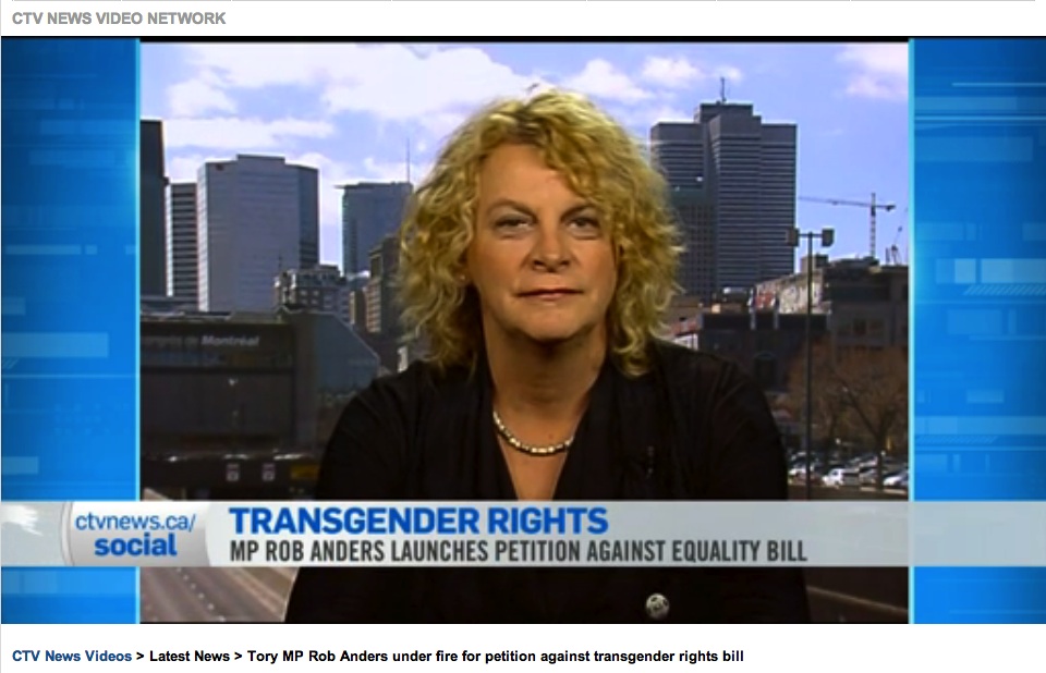 Michelle Blanc à CTV News à propos de Rob Anders et de son opposition à Bill C279
